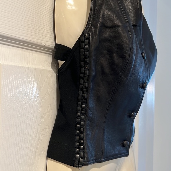 Leather top black with open back size 6 - Picture 4 of 8
